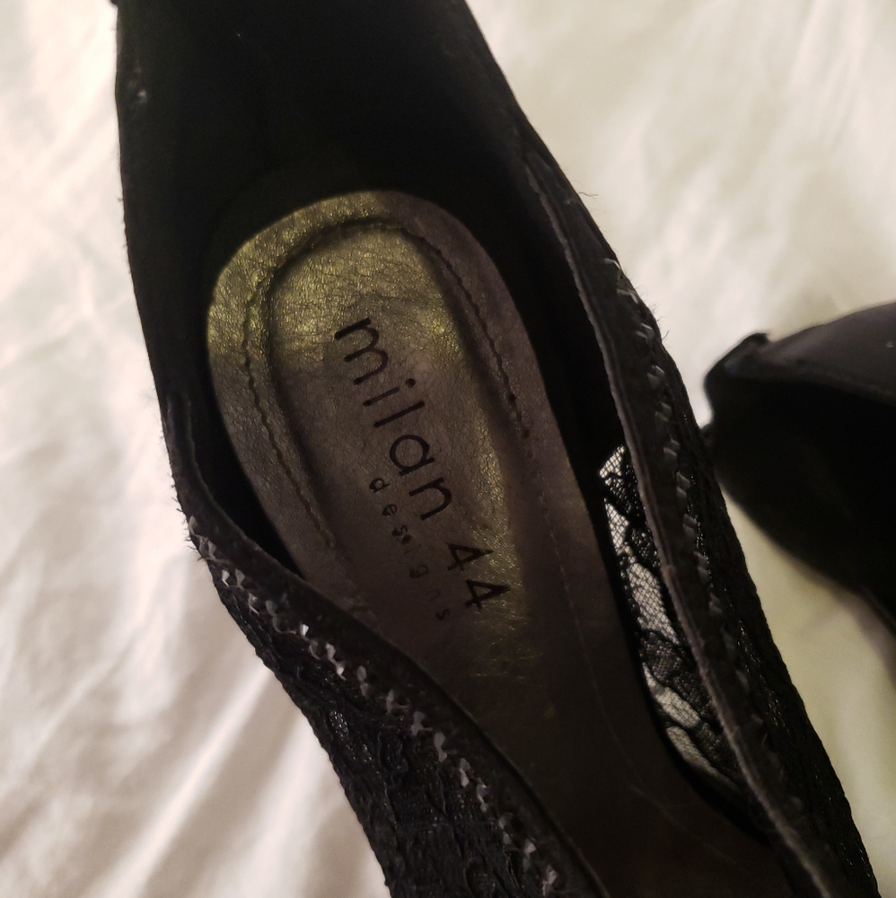 Milan 44. classic black lace stilettos - Picture 3 of 4